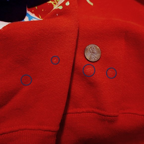 Vtg 80s American Marketing Works Minnie Mouse Sweatshirt, Neon Splashes, Size XL - Picture 4 of 4